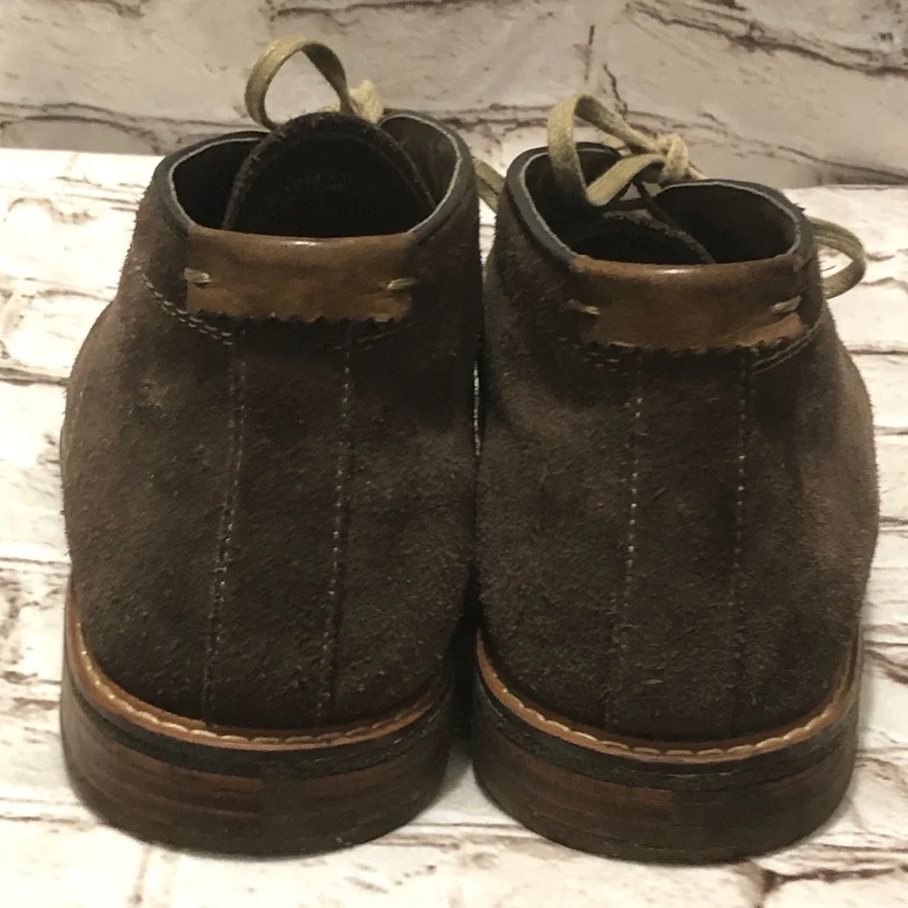 Johnston & Murphy J. Murphy Brown Suede Chukka Boots with Stitch Academia sz 12M - Picture 7 of 13